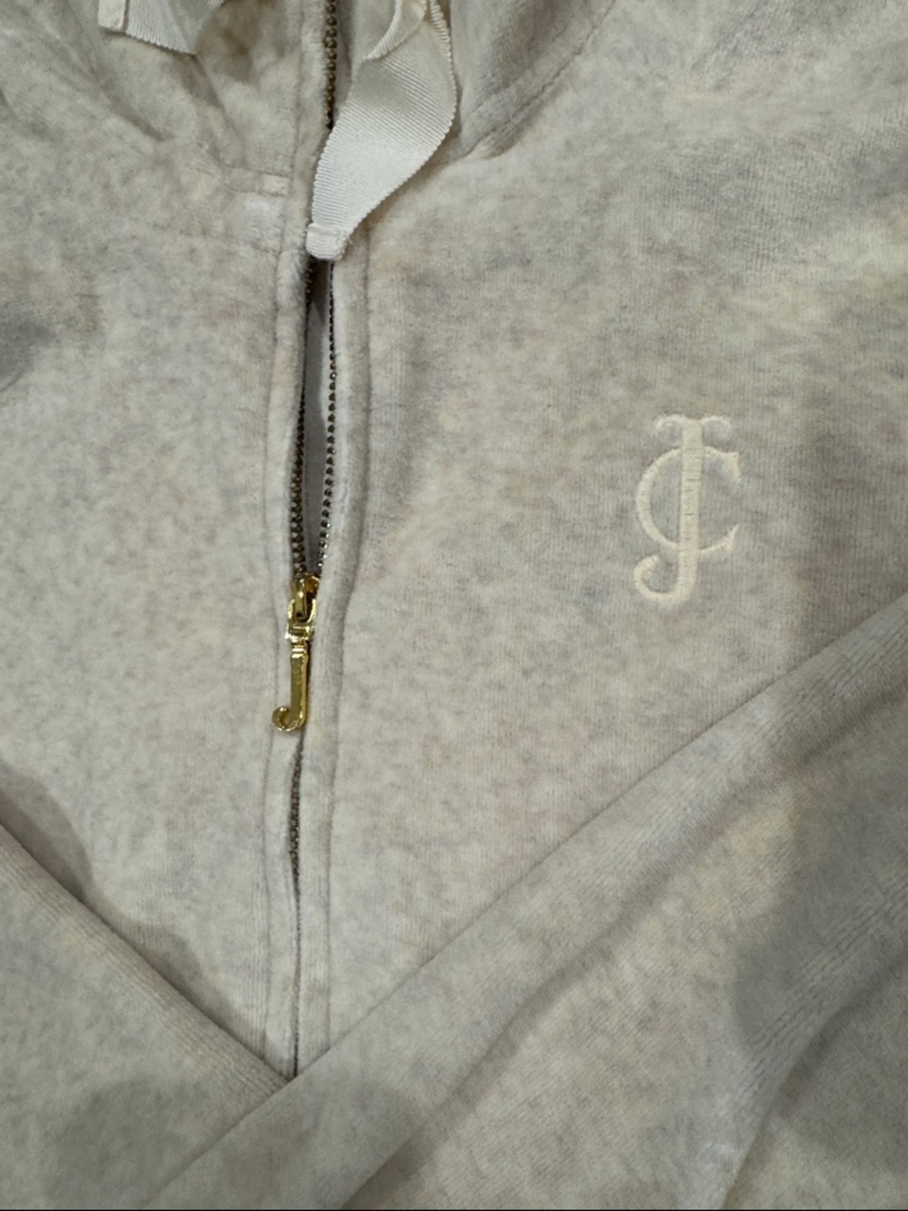 Juicy Couture Light Beige / Oatmeal Zip Up Hoodie